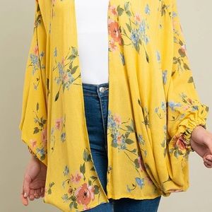 Mustard floral cardigan